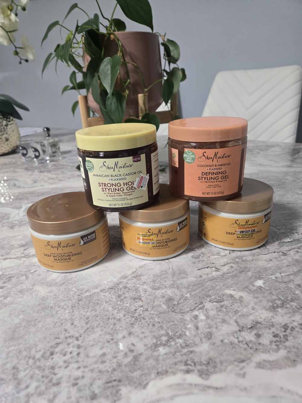 SheaMoisture Hair Styling Gels & Masques Bundle - Yellow, Peach, Gold